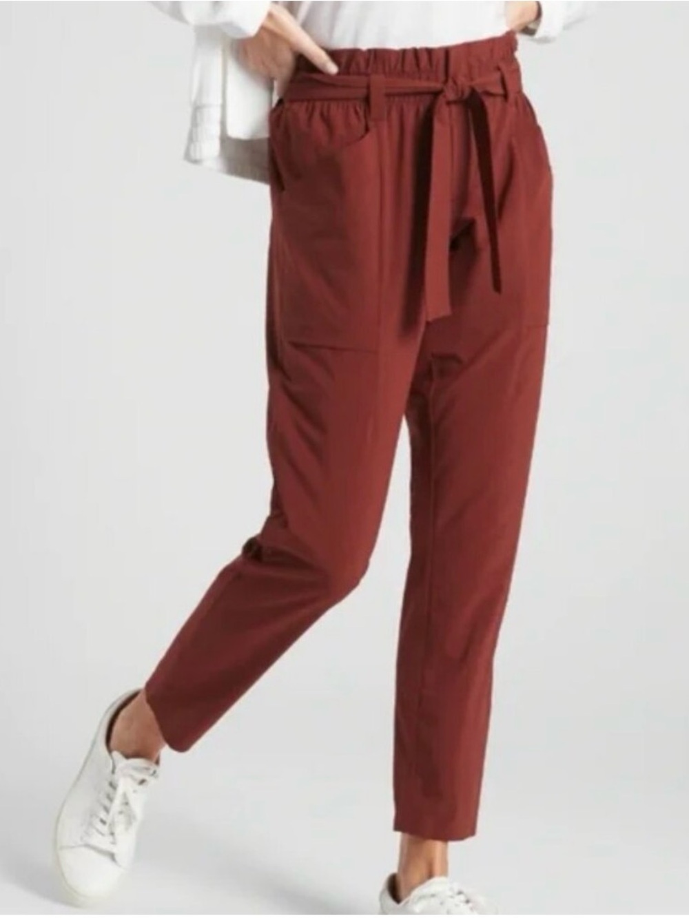 Athleta Skyline Cropped Pants Rust Brown, size 6